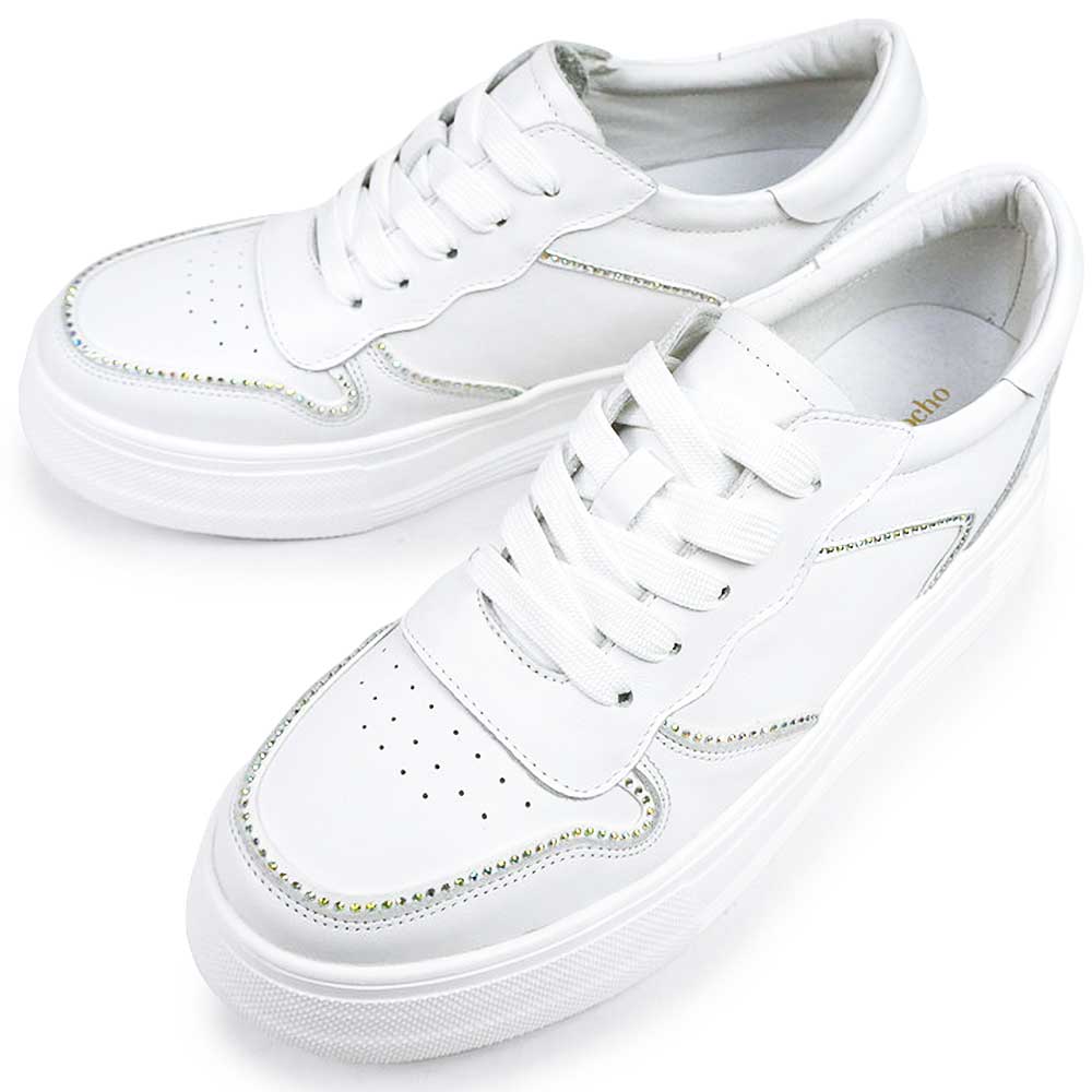 レディース スニーカー 522-21 厚底 インヒール ラインストーン