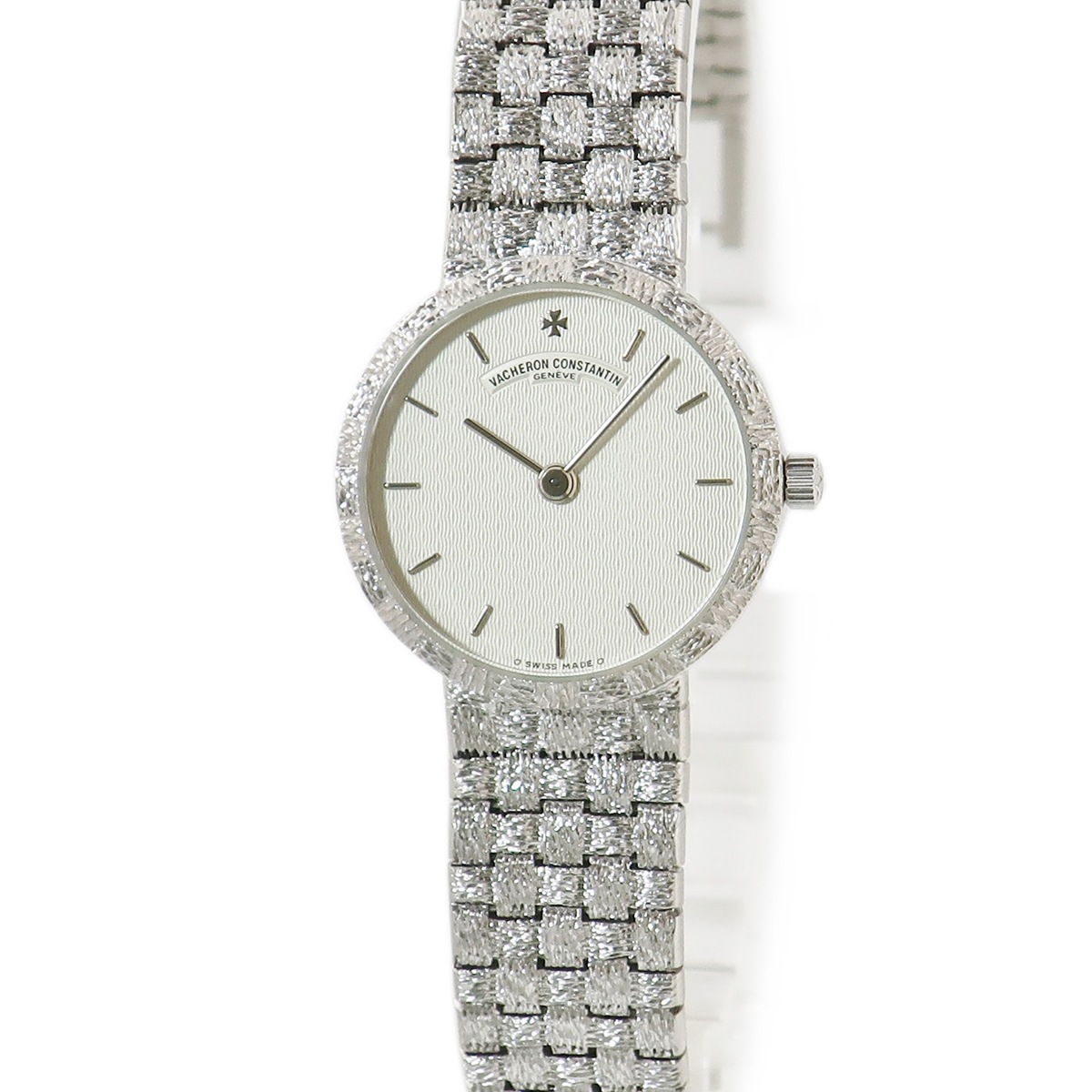 メッシュドール 25093/206G-8683 クオーツ レディース K18WG無垢 編み込み 3年保証