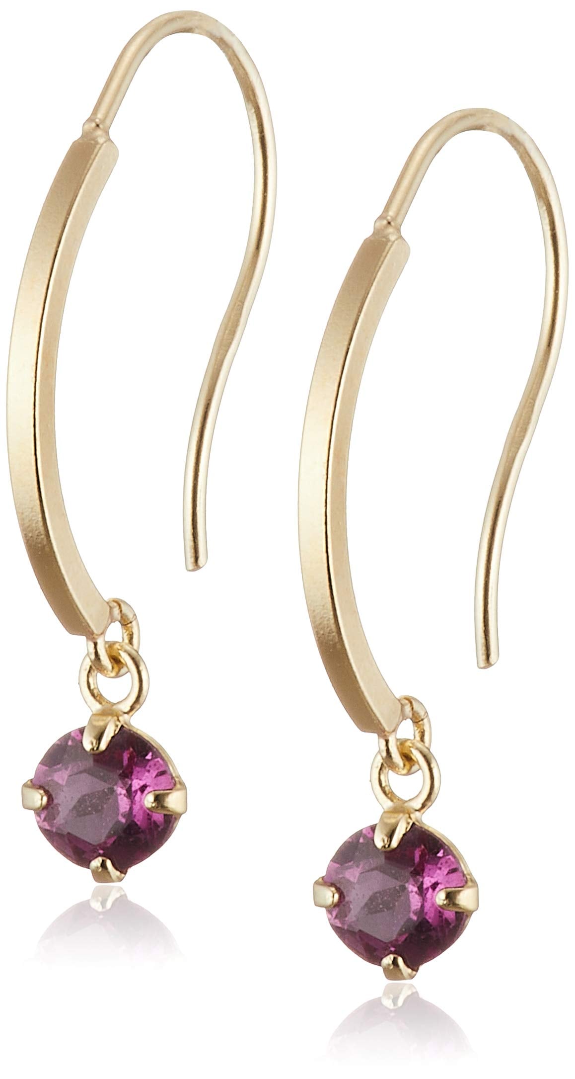 【Amazon.co.jp限定】[ステラ.ジェイ]Stellar.J ロードライトガーネット 一粒フックピアス K10イエローゴールド