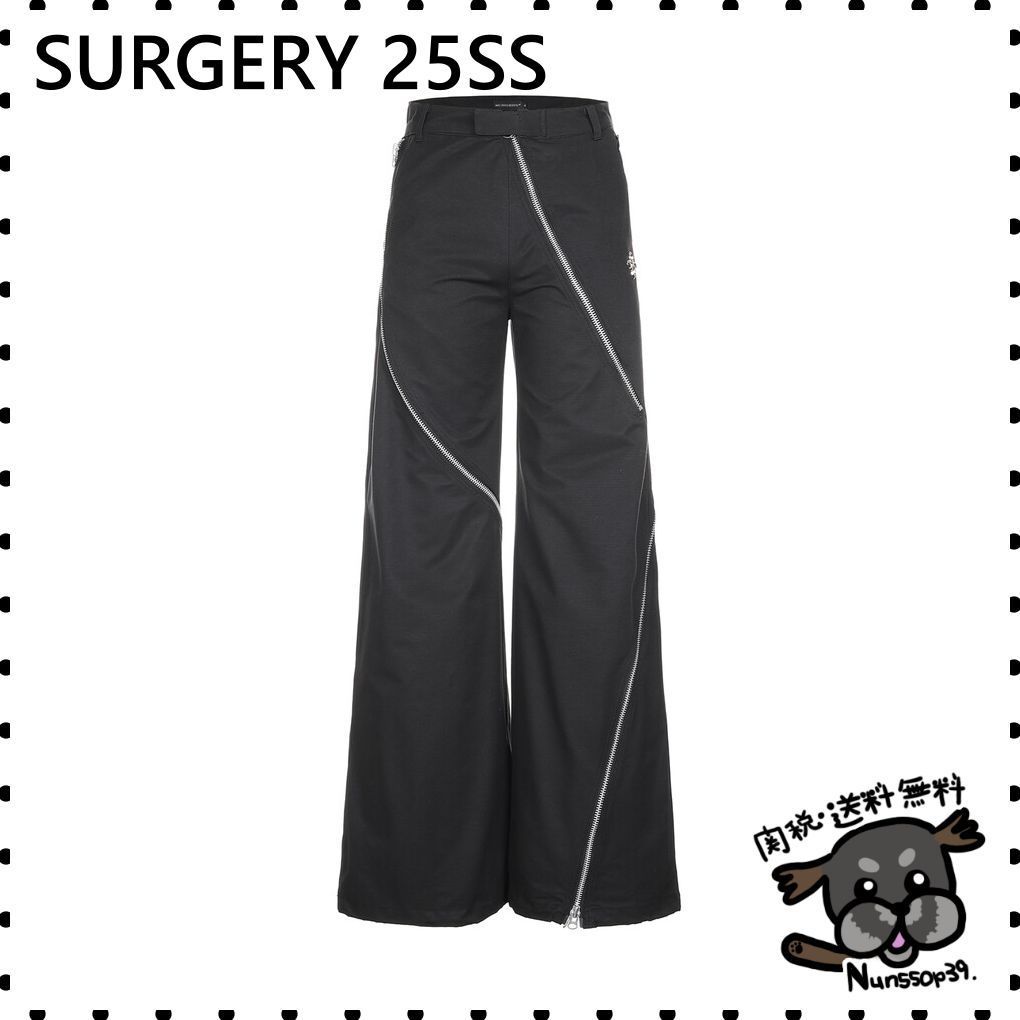 【SURGERY】technical tripple zip pants black