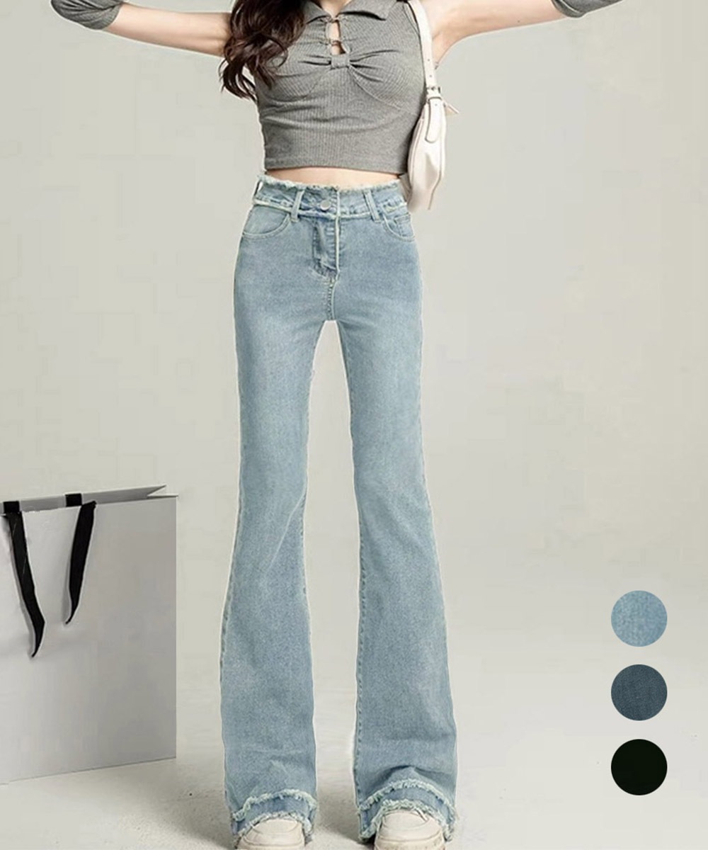 国内即納 フリンジ フレアパンツ デニムパンツ 98BME-002 5,861円