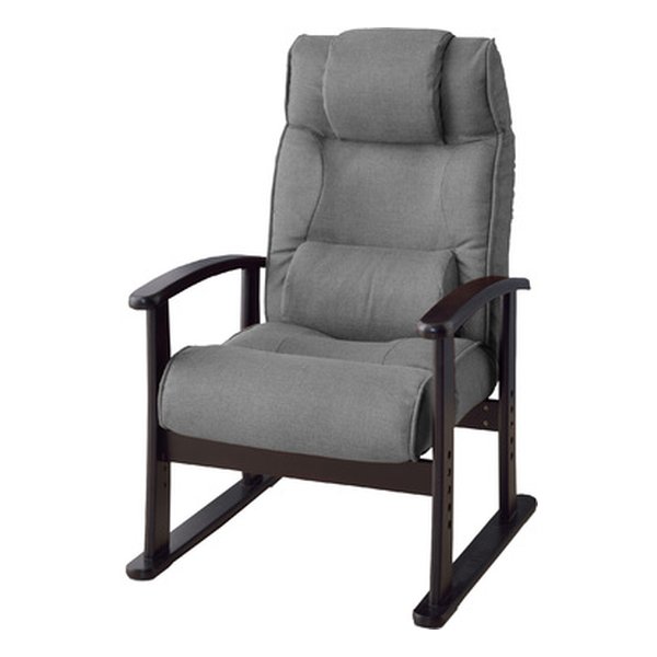 楽々チェア グレー 幅57×奥行き60-108×高さ64×座面高31/34/37/40cm RKC-38GY