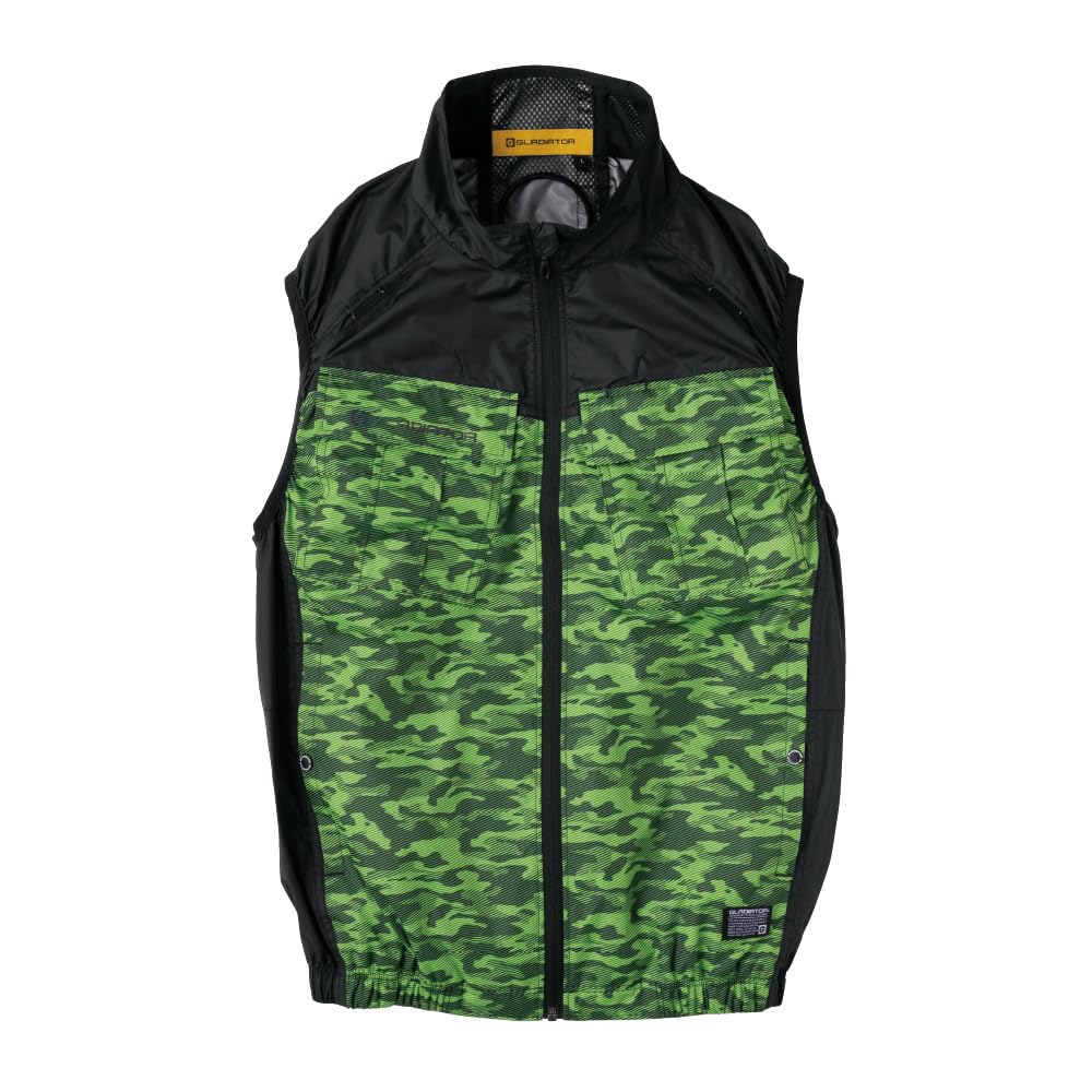 [コーコス信岡] GLADIATOR×VOLTCOOL G-4049 ボルトクール 日傘遮熱 ベスト（ペルチェ ネックホルダー付） 男女兼用 ディアゴグリーン XL