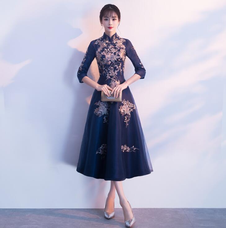 チャイナドレス 立ち襟 お呼ばれ レディース ドレス パーティードレス エレガント フォマール イブニングドレス ウエディングドレス 結婚式 卒業式 二次会 着痩せ 上品 20代30代40代 Aライン 7,601円