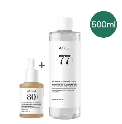【最安値挑戦中】ドクダミ77%スージングトナー500ml+ドクダミ80水分鎮静アンプル30ml水分鎮静セット