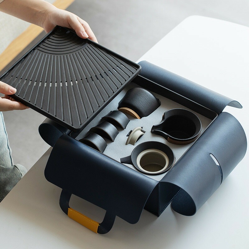 急須 湯呑み セット ティーポット 番茶器セット 茶器揃 陶磁茶具セット 茶器 茶皿 旅行ティーセットー カップ シンプルな和風 収納バッグ付き 茶器乾燥ティートレー お出かけ用 和風急須 3杯セット