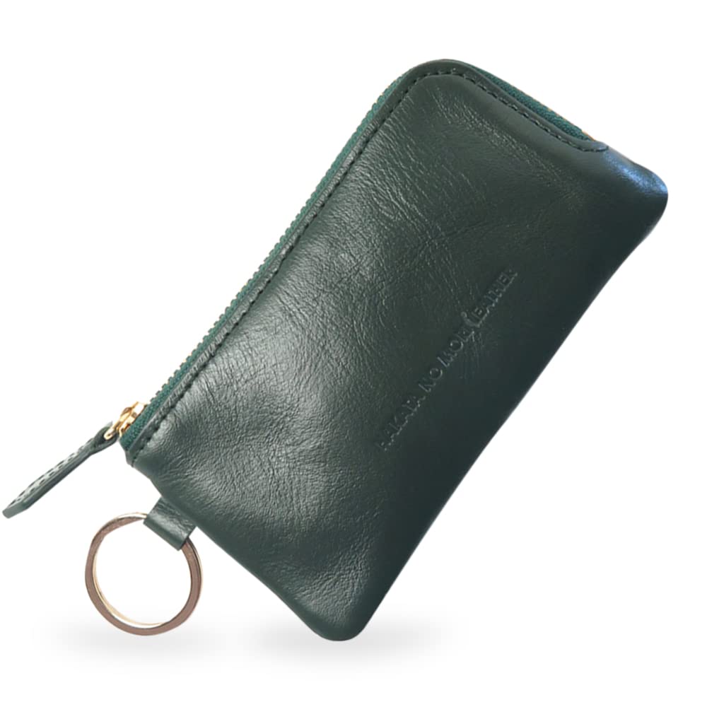HAKATA NO MORI LEATHER スマートキー 車 キーケース 本革 L字 ファスナー YKK リモコンキー 家の鍵 2個収納 カード入れ付き カードケース 大容量 ミニ財布 小銭入れ 免