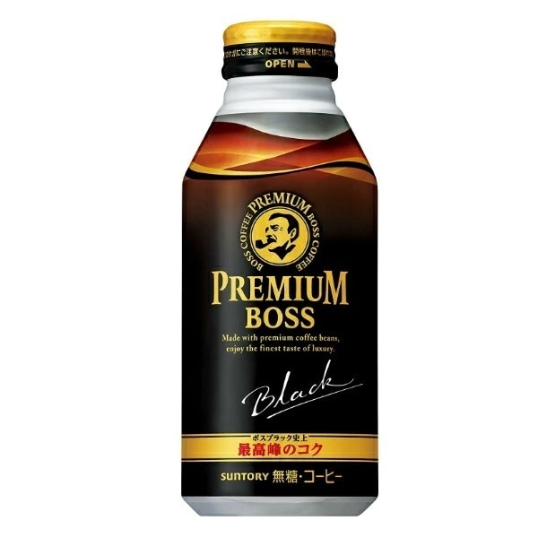 コーヒー サントリー BOSS ボス プレミアムボス ボトル ブラック 缶 390g×2ケース/48本(048)『SUF』無糖