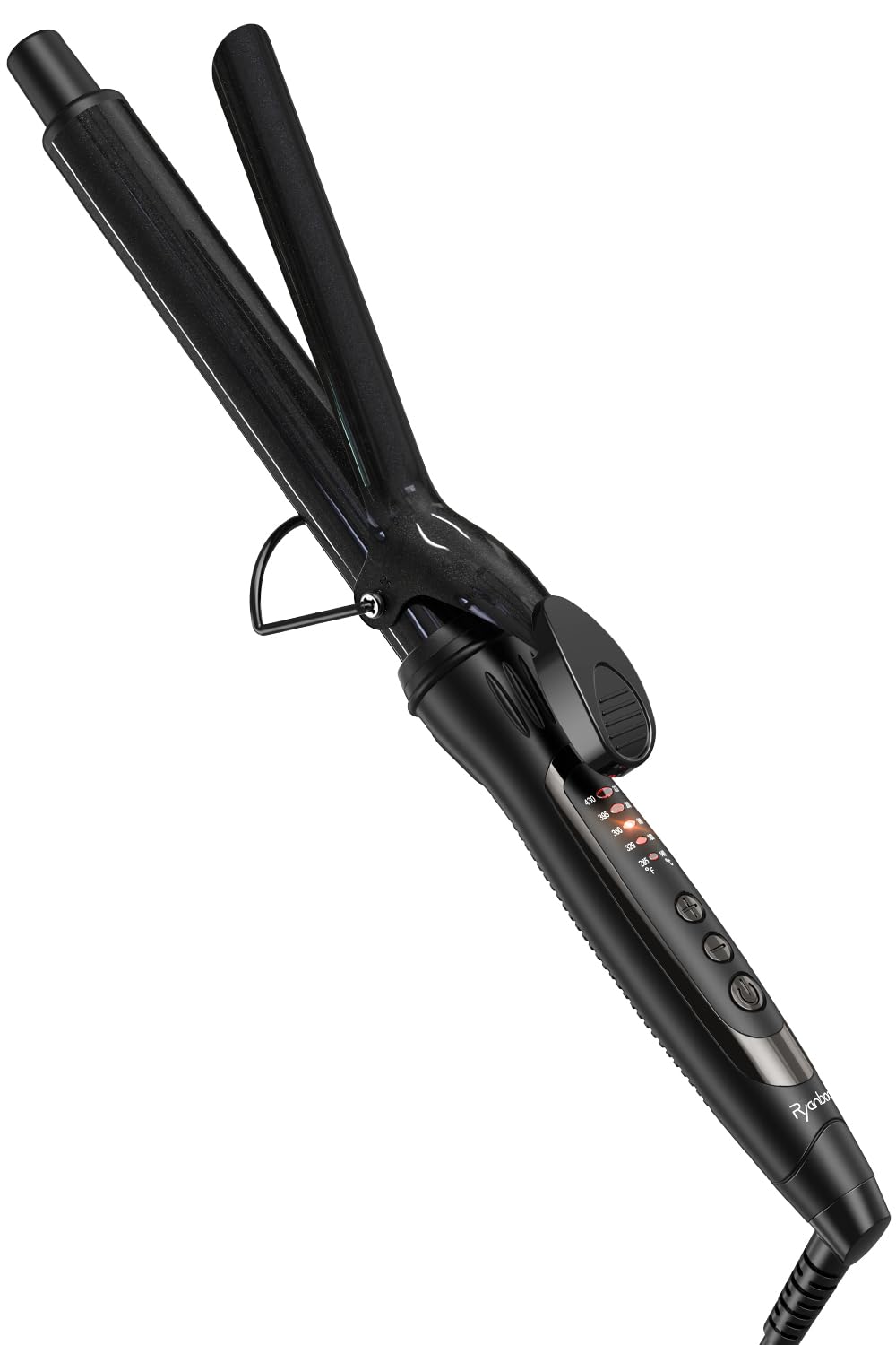 Ryanboo ヘアアイロン カールアイロン コテ 25mm カーリングアイロン 5段階温度調整 プロ仕様 MAX220℃ 海外対応(25mm, ブラック)