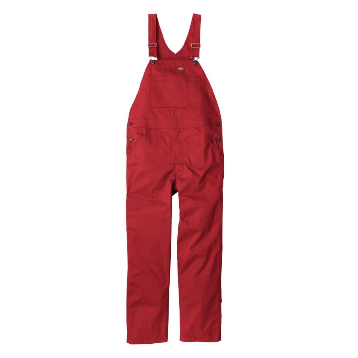 Dickies ディッキーズ ライトT/Cストレッチ オーバーオール レッド XS D-6702 接触冷感 吸汗 速乾 夏 コーコス 作業着 作業服