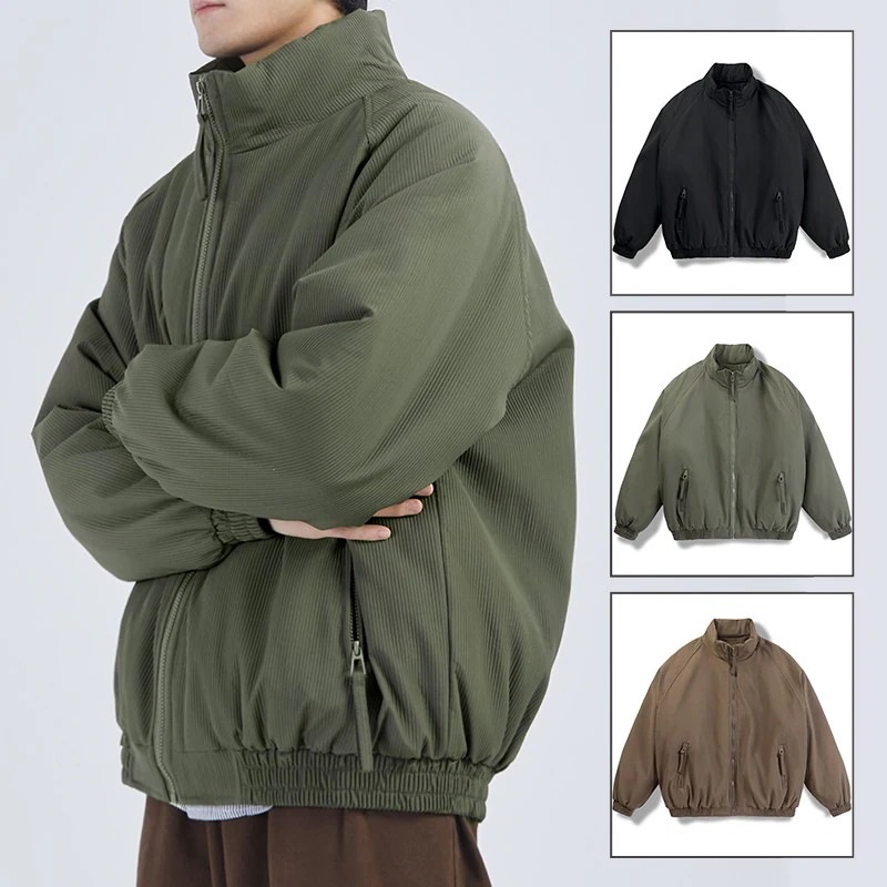 立ち襟コットンジャケット メンズ アメカジ レトロ 冬 ゆったり 新作 厚手 ジャケット ワークウェア 綿服 5,675円