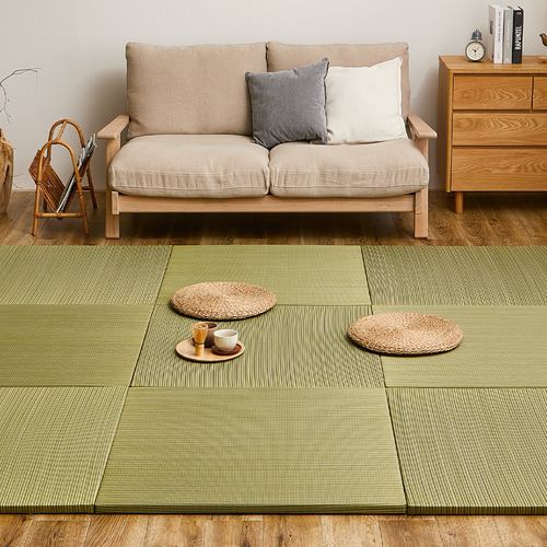 【メーカー直送品】萩原 【9枚組】置き畳 綾川 約82×82×2.5cm グリーン