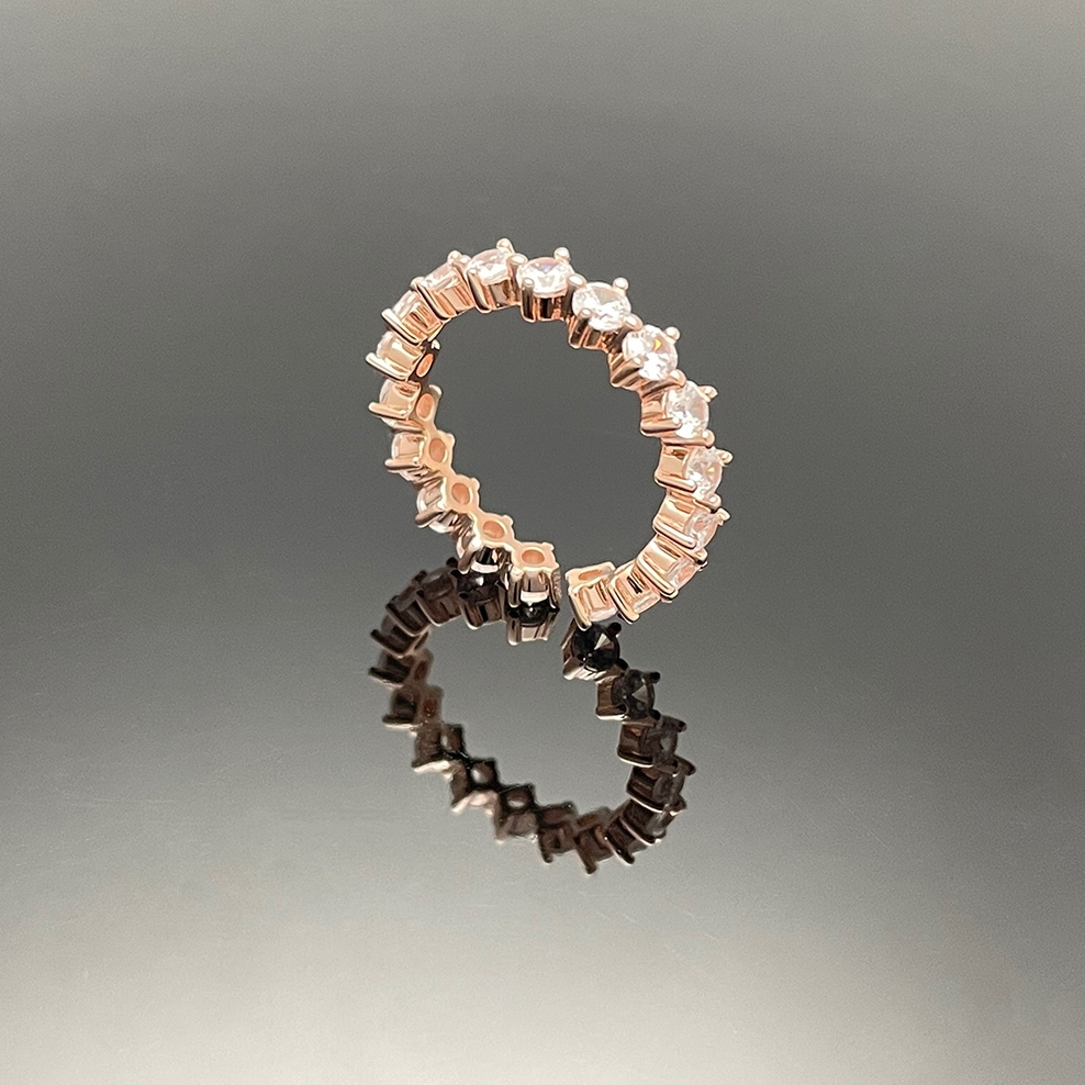 4prong 3mm Compass Ring Pink Gold