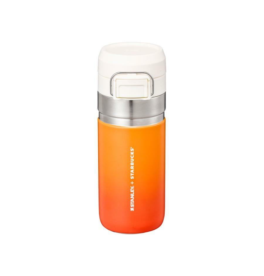 SS キャンパス オレンジ クイックゴ タンブラー 473ml 韓国スターバ グッズ 魔法瓶 ワンプッシュ 保温 保冷 ストラップ付き ステンレスボトル ワンタッチ