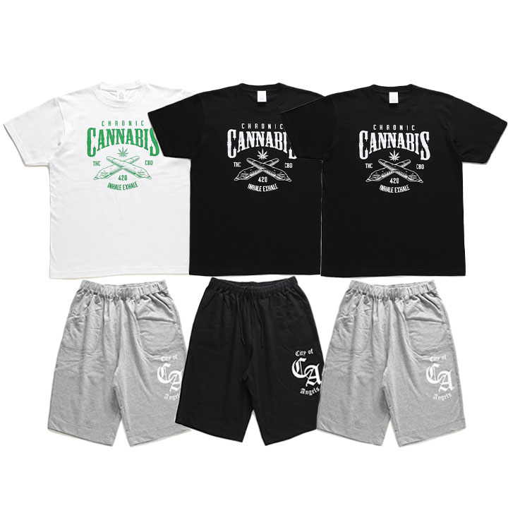 ACE FLAG 上下セット 半袖 ブランド Tシャツ ハーフパンツ メンズ 春夏用 全3色 大きいサイズ エースフラッグ セットアップ バッズ 大麻 マリファナ 6,208円