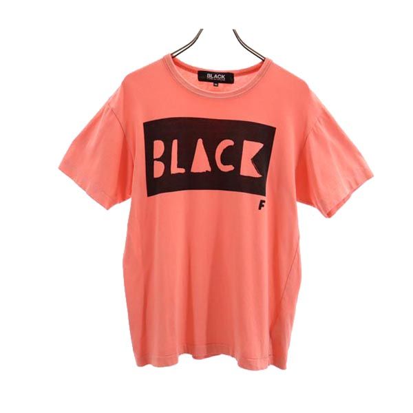 ブラックコムデギャルソン 2010年 日本製 ロゴプリント 半袖 Tシャツ M ピンク系 BLACK COMME des GARCONS メンズ