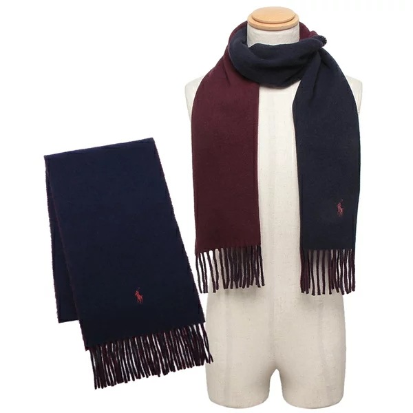 マフラー リバーシブル ネイビー ワインレッド メンズ レディース ユニセックス PC0455 433