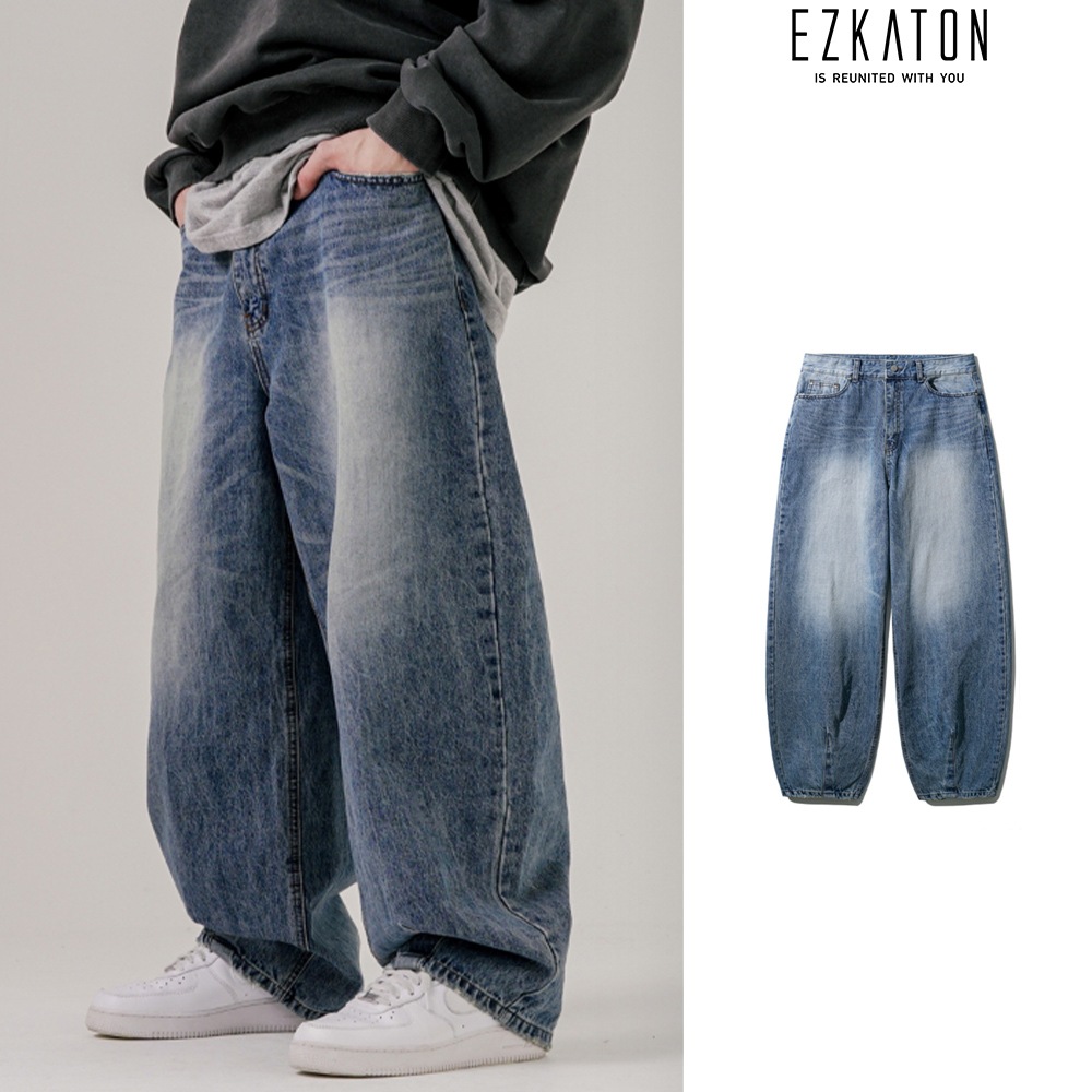 [EZKATON] Need Dart Wide Blue Denim Pants