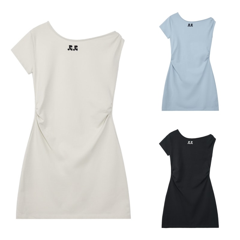 【REST&RECREATION】 UNBALANCE JERSEY DRESS : 3COLORS