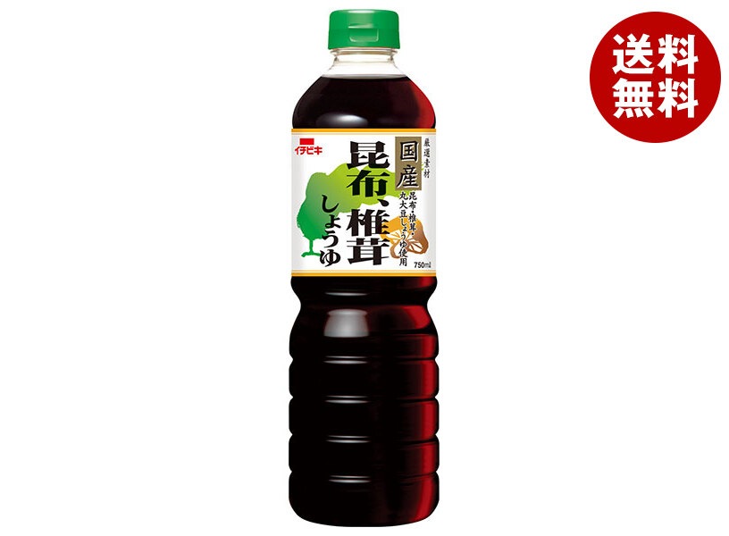 イチビキ 昆布椎茸しょうゆ 750mlPET＊8本入＊(2ケース)