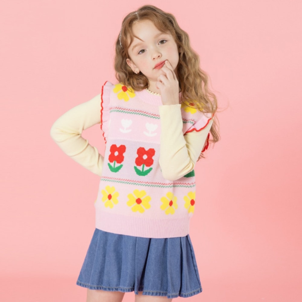 (アイラブJ) ベリーフラワークロップドニットベスト JXSTO45 6,653円