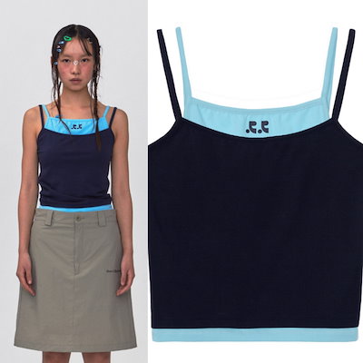 【REST&RECREATION】 RR LAYERED SLEEVELESS TOP REST & RECREATION RR Layered Sleeveless Top: Unique Style