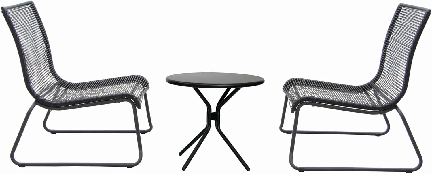 DEPOS デポス ガーデンチェア アーバンバルコニー 3点セット ブラック