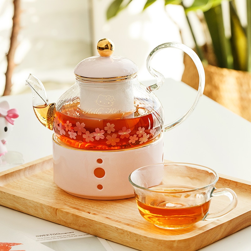 103 サンリオ サクラ ガラス フラワー ティーポット ホーム ヘルシー ティーポット ガールフレンド用マグカップ・ティーカップ