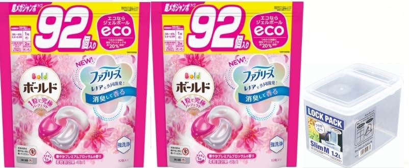ボールド (【Amazon限定】【おまけ収納タッパー付き】 ボールド 洗濯洗剤 ジェルボール4D プレミアムブロッサム 詰め替え 92個×2 合計184個 [大容量])