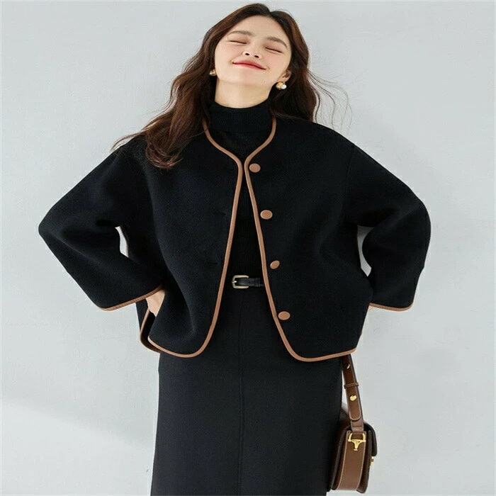 チェスターコート コート レディース ショート アウター スーツ コート ジャケット ショートコート ショート丈 暖かい 羽織り かわいい 可愛い 長袖 無地 シンプル カジュアル 30代 40代 5