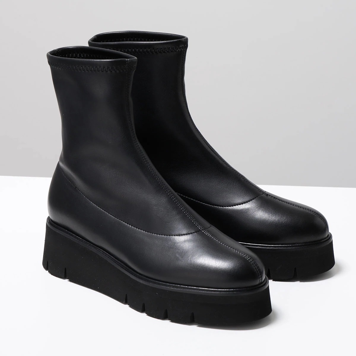 LUCA GROSSI ルカグロッシ ショートブーツ 4507 NASI レディース レザー ラバーソール 厚底 軽量 シューズ 靴 NERO