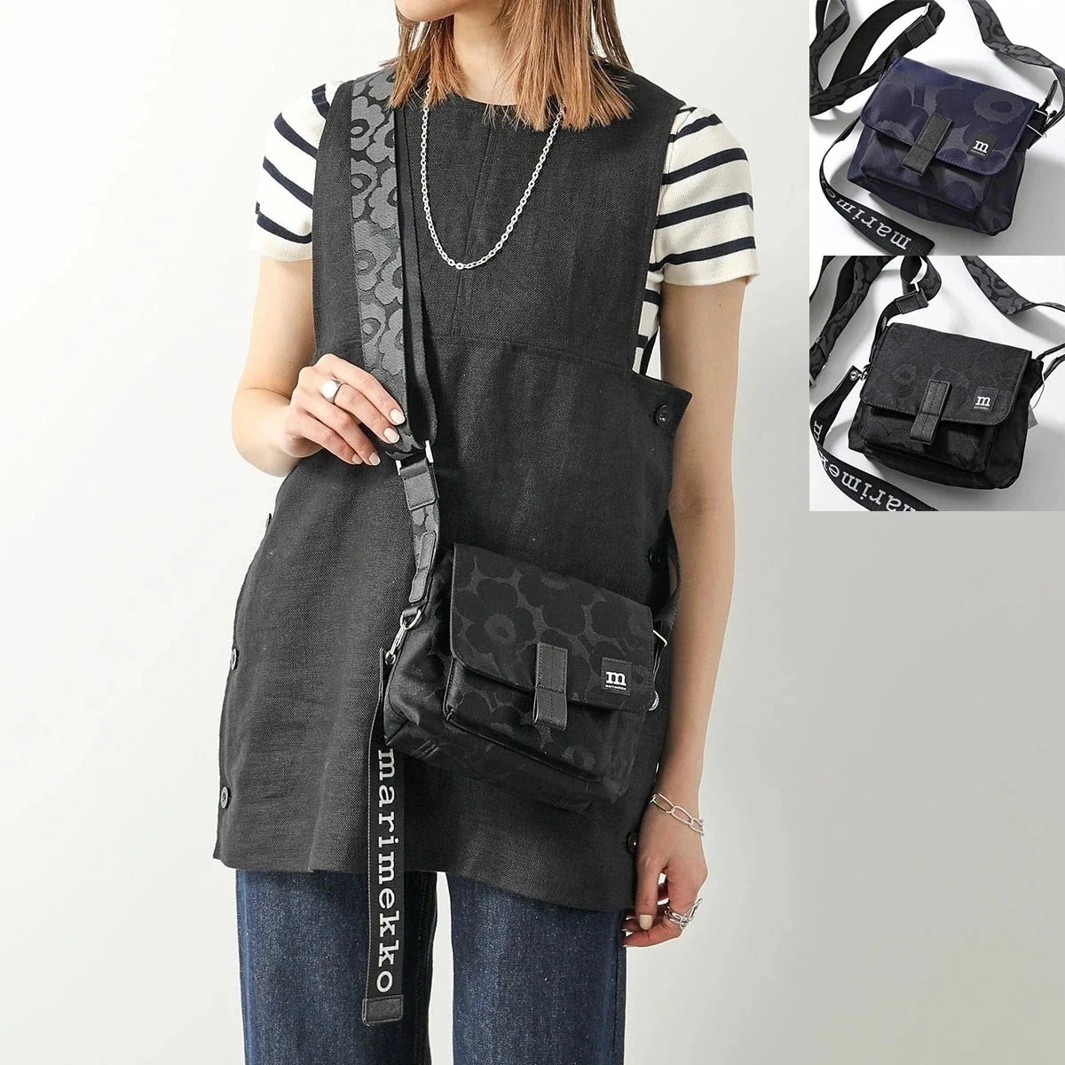 marimekko マリメッコ ショルダーバッグ MINI MESSENGER UNIKKO 092700 092803 レディース ナイロン ポシェット ロゴ 花柄 鞄 カラー2色 【ts】