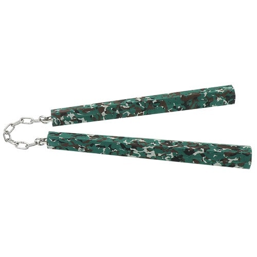 八角　スポンジヌンチャク　タイプ2　チェーン　グリーン迷彩