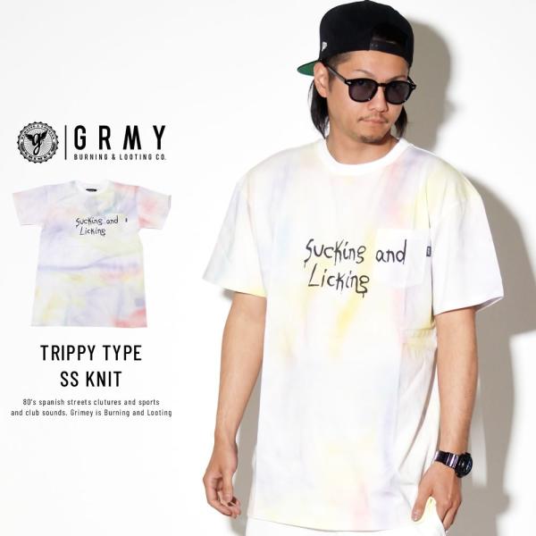 グライミー GRIMEY ポケットTシャツ メンズ タイダイ染め LAUGHING BOY TIE DYE TEE GA524 4,961円