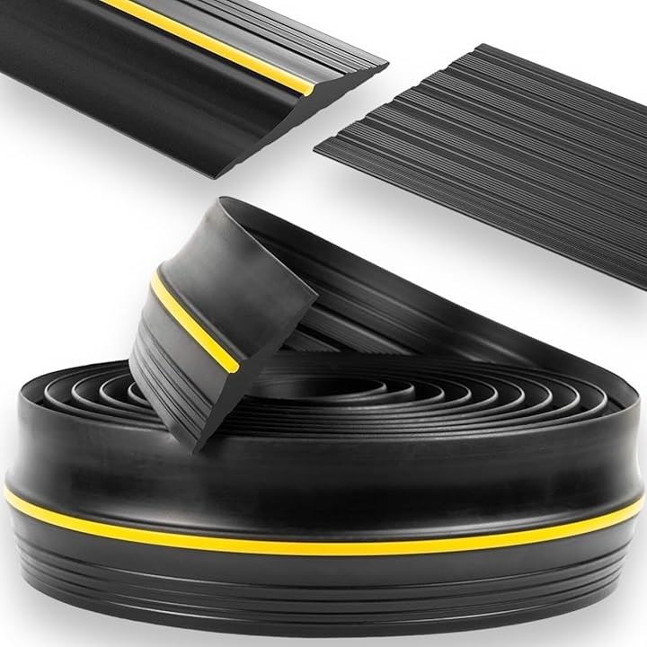 ゴムストリップ ガレージ 車庫 駐車場 シャッター 雨 埃 風 雪 滑り止めリッジ 侵入防止 対策 簡単取り付け コンンクリート アスファルト 衝突 扉 隙間 フロア マット(6ｍ)