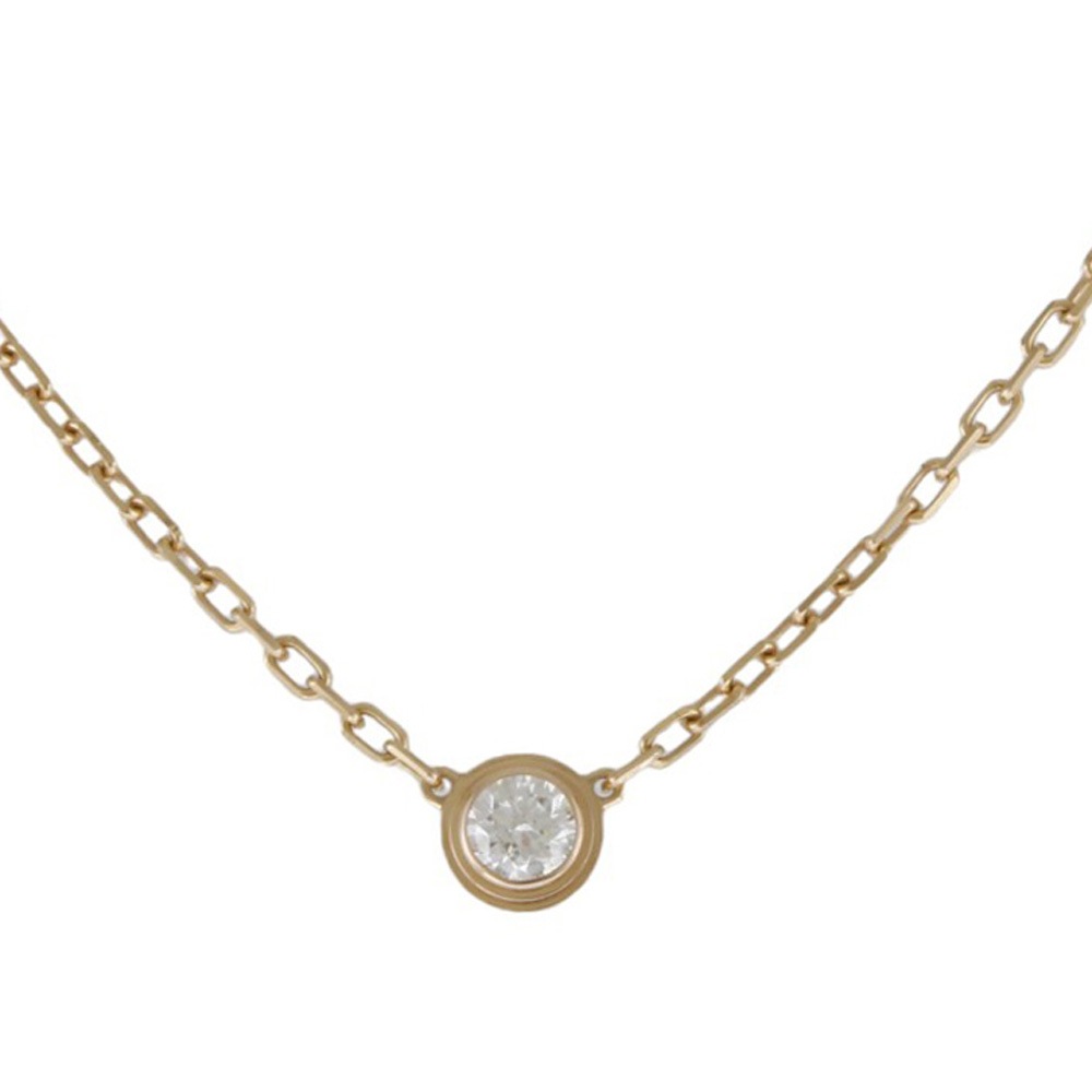 カルティエ ダムール ディアマンレジェ SM 約0.09ct ネックレス 18金 K18ピンクゴールド ダイヤモンド CARTIER 中古 美品