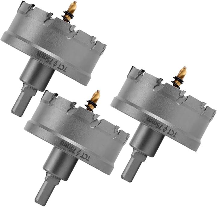 互換品現役電気工事士・大工推薦＆監修超硬 ステンレス ホールソー 穴あけ 電動ドリル ホルソー ホールカッター (75mm)