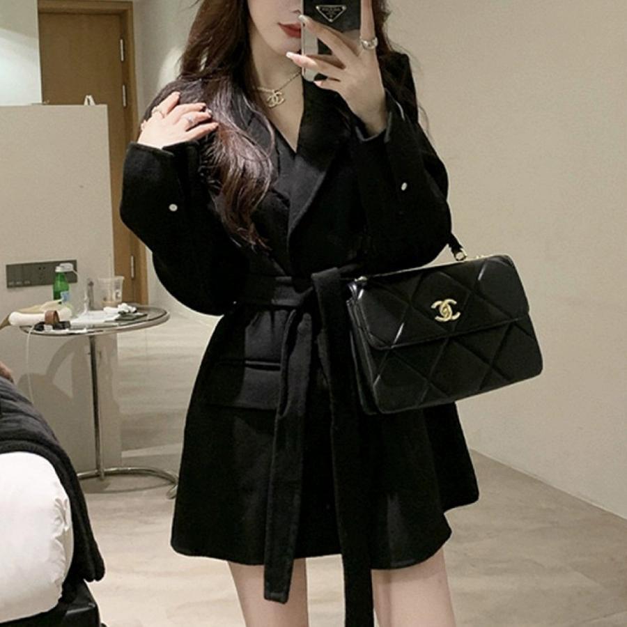 アウター コート ひざ丈 長袖 襟付き ウエストマーク ウエストリボン かわいい 大人可愛い きれいめ シンプル カジュアル 大人 上品 おしゃれ 大人可愛い 大人女子 こなれ感 ラブリー