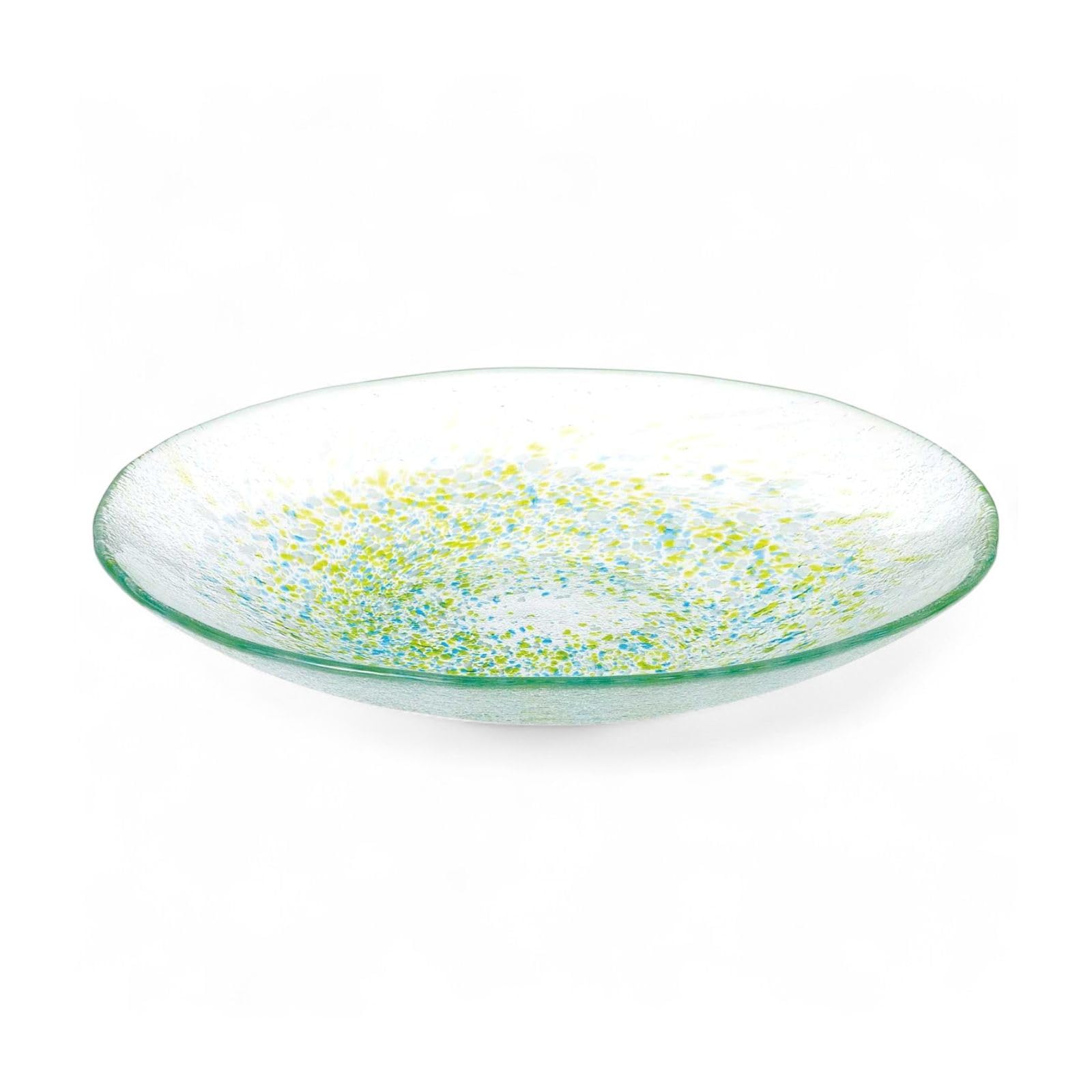 匠美風select （3個入） ディナープレート 皿 麺皿（緑） φ240×H40mm 食洗機不可 硝子 （ ガラス ） 日本製