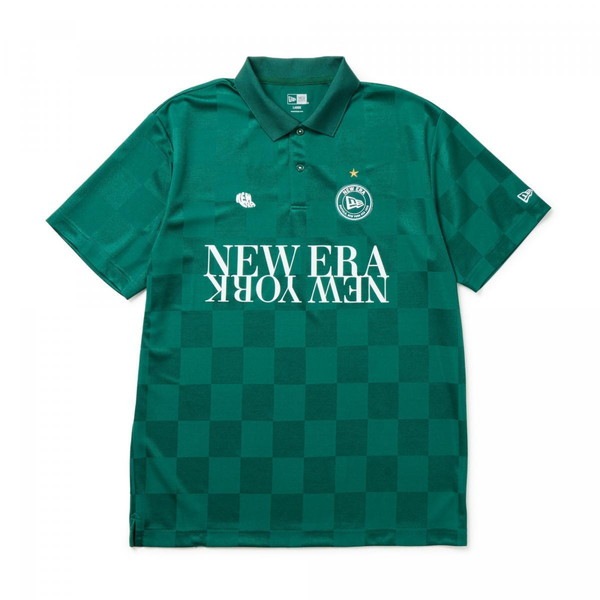 ニューエラ NEW ERA 半袖 ポロシャツ Checker Pattern エメラルドグリーン ゴルフ 14391517