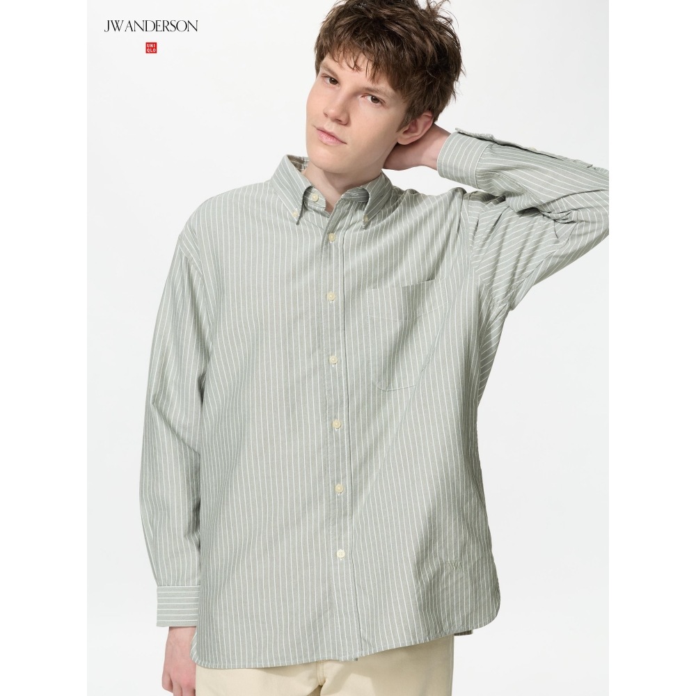 UNIQLO オックスフォードオーバーサイズシャツ (ストライプ) A