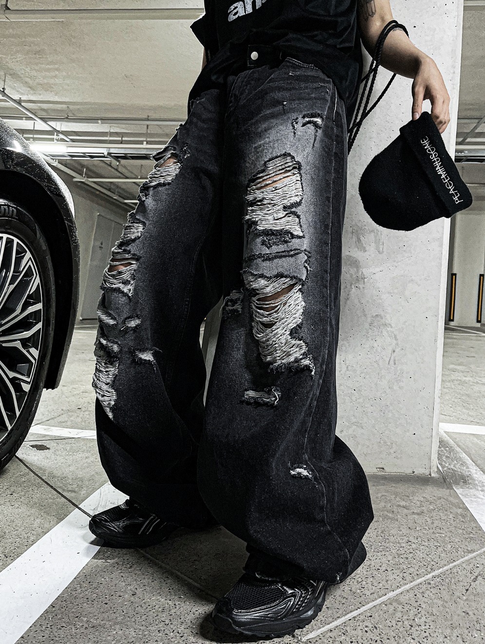 [COSYHARU公式] Denim Destroyed Pants