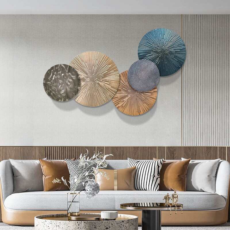 鉄アート壁飾り 軽奢華ウォールデコレーションおしゃれなリビング・ダイニングの鉄アート壁飾り 壁掛けアート 金属製ウォールデコレーション ソファバックウォール用 高級感溢れるデザイン 北欧風