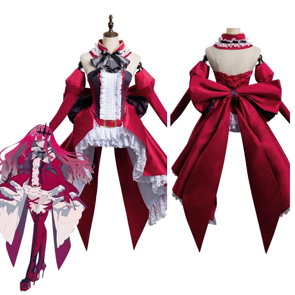 女性のためのコスプレレッドのドレス,デニムのアニメーションドレス,グランドオーダー,トリスタン,フェアリー,初期,エレガント