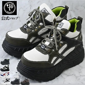 【公式SHOP特典キズ補修液付】 ヨースケ 厚底スニーカー メンズ 歩きやすい 8cm 安定感のある台形ソール 軽量