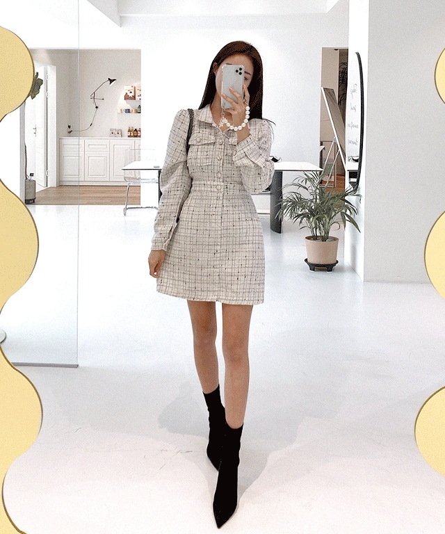 [すごいフィット/結婚式ルックおすすめ/2color] メリーユー ツイット カラー ミニワンピース