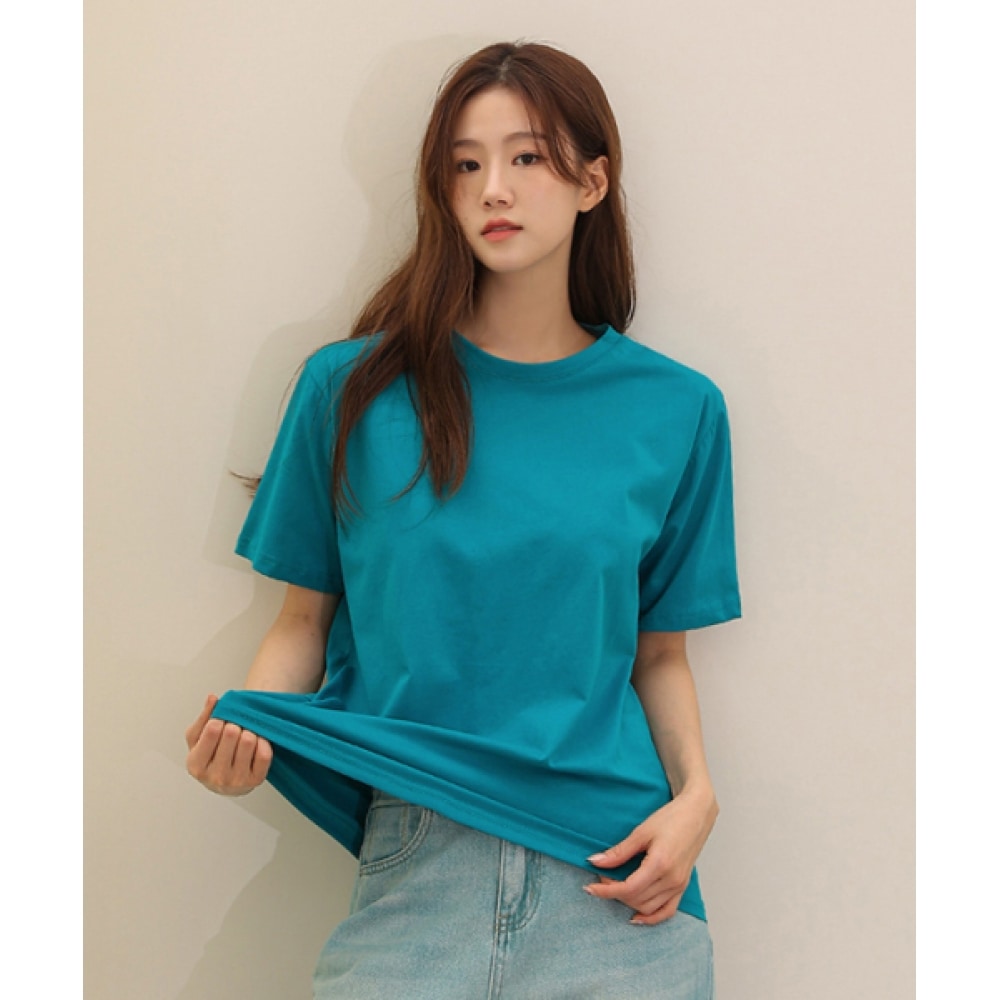 フレンチシックカラーウェアコットンショートスリーブTシャツ