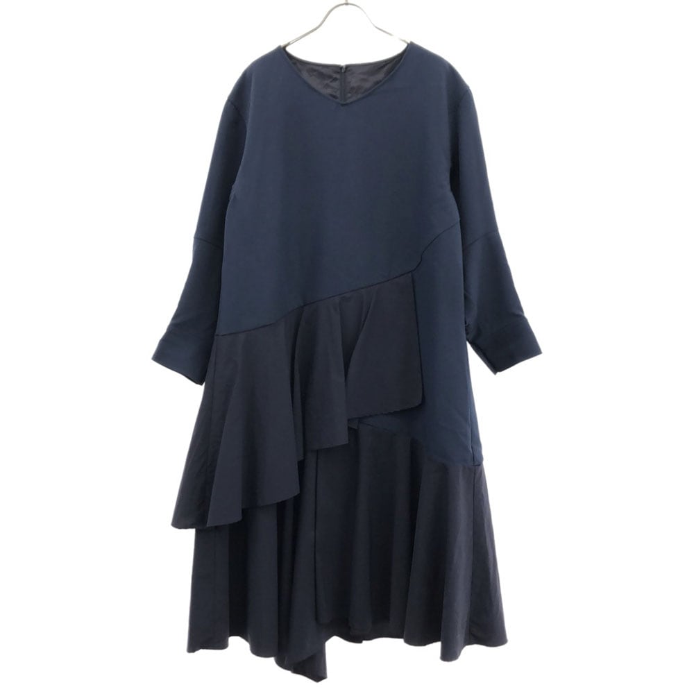 長袖 ワンピース 2 ネイビー バックジップ レディース