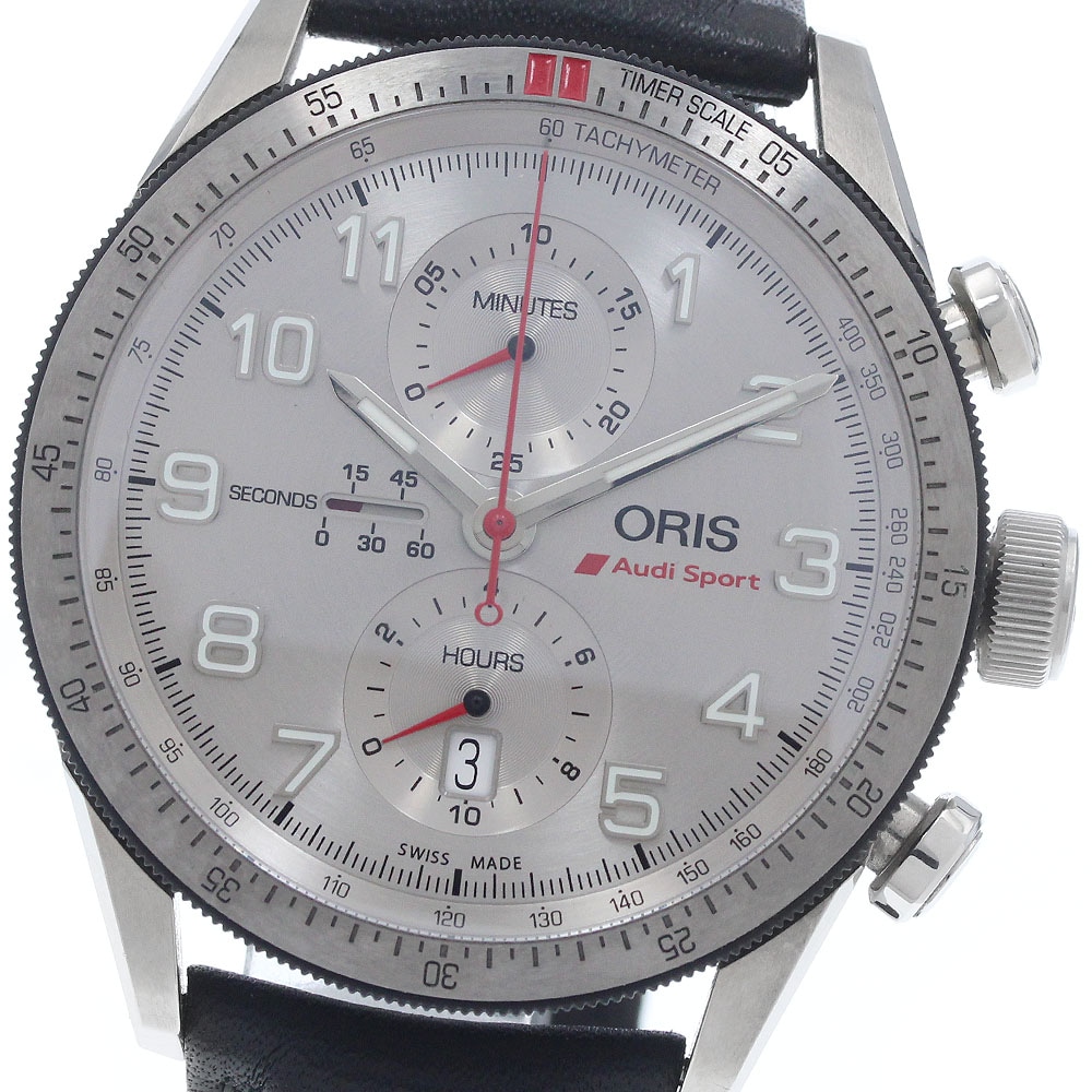 オリス ORIS 01 774 7661 7481-Set アウディスポーツ リミテッドエディション クロノグラフ 自動巻き メンズ 良品 箱・保証書付き_960587【中古】