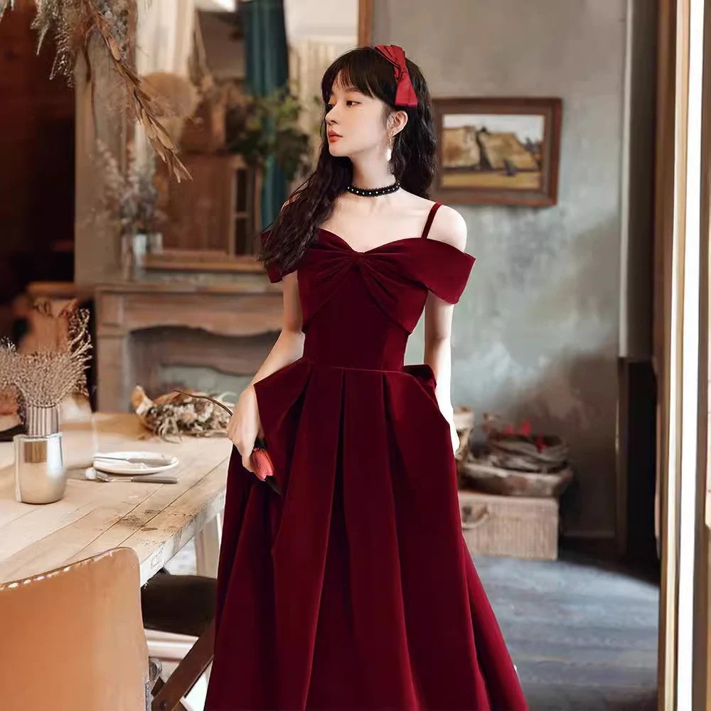 秋 ドレス ロングワンピース 新作 ロング丈 オフショルダードレス ウェディングドレス 結婚式 レディース